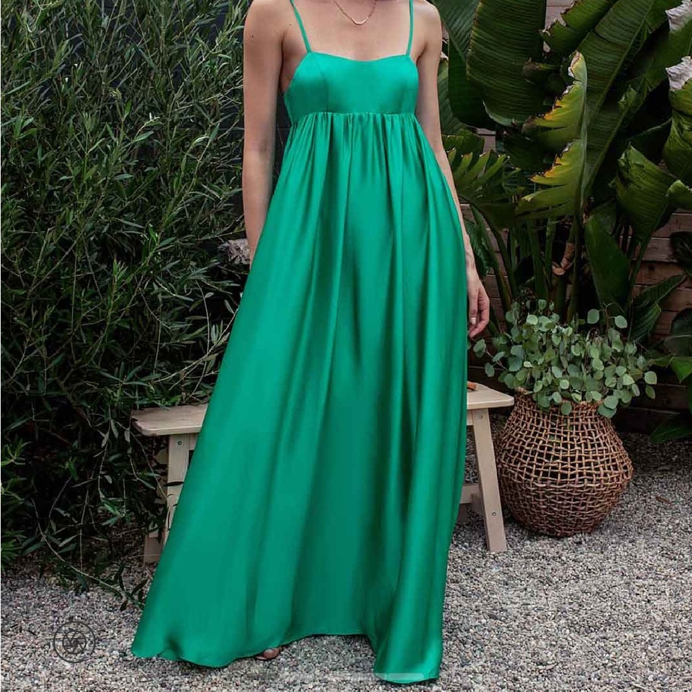 FAME & PARTNERS ROCCO DRESS satin bright mint